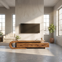 Curved Triple-Storage Media Cabinet