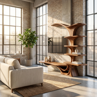 Sculptural Branch Shelving Entertainment Center