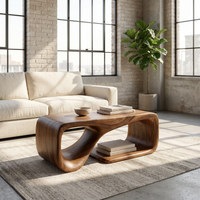 Modern Sculptural Coffee Table With Flowing Curves