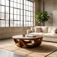 Modern Wave Base Coffee Table For Living Room Decor