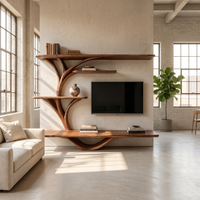 Organic Branch Shelving Media Console