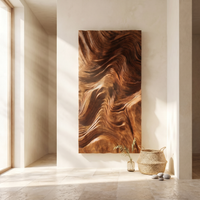 Carved Solid Wood Wave Wall Art Sculpture - Handcrafted Statement Art