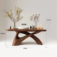 Rustic Live Edge Solid Wood Bathroom Vanity with Vessel Sink