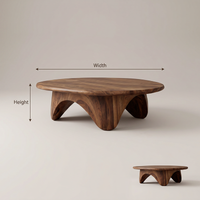 Organic Coffee Table With Carved Base