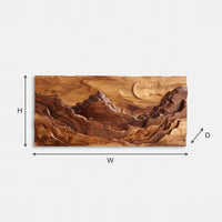 Amber Valley Mountain Wall Art for a Living Room dimension diagram with height, width and depth