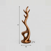 Antler Branch Floor Lamp With S Curved Stem And Glowing Edge dimension diagram with width, height and depth