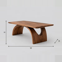 Arch Leg Desk With Solid Slab Top And Half Moon Notch dimension diagram with width, height and depth