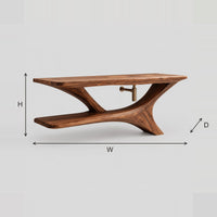Bathroom Vanity With Forked Branch Base And Lower Shelf dimension diagram with width, height and depth