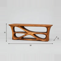 Bathroom Vanity With Interlaced Loop Frame And Open Shelves dimension diagram with width, height and depth