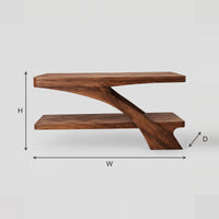 Bathroom Vanity With Sculpted Diagonal Leg And Open Lower Shelf dimension diagram with width, height and depth