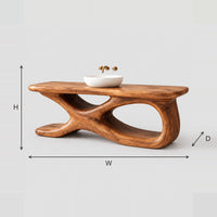 Bathroom Vanity With Twisting Loop Base And Long Plank Top dimension diagram with width, height and depth