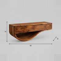 Bathroom Vanity With Two Panel Front And Sweeping Open Shelf dimension diagram with width, height and depth