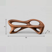 Bench With A Flowing Frame And Large Oval Openings dimension diagram with width, height and depth