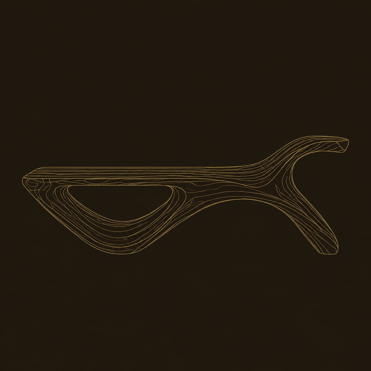 Bench With A Long Flat Top And One Swooping Raised End dimension diagram