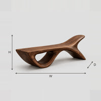 Bench With Fish Tail Upsweep And Large Open Arch Base dimension diagram with width, height and depth