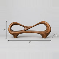 Bench With Open Loop Backrest And Sculpted Feet dimension diagram with width, height and depth