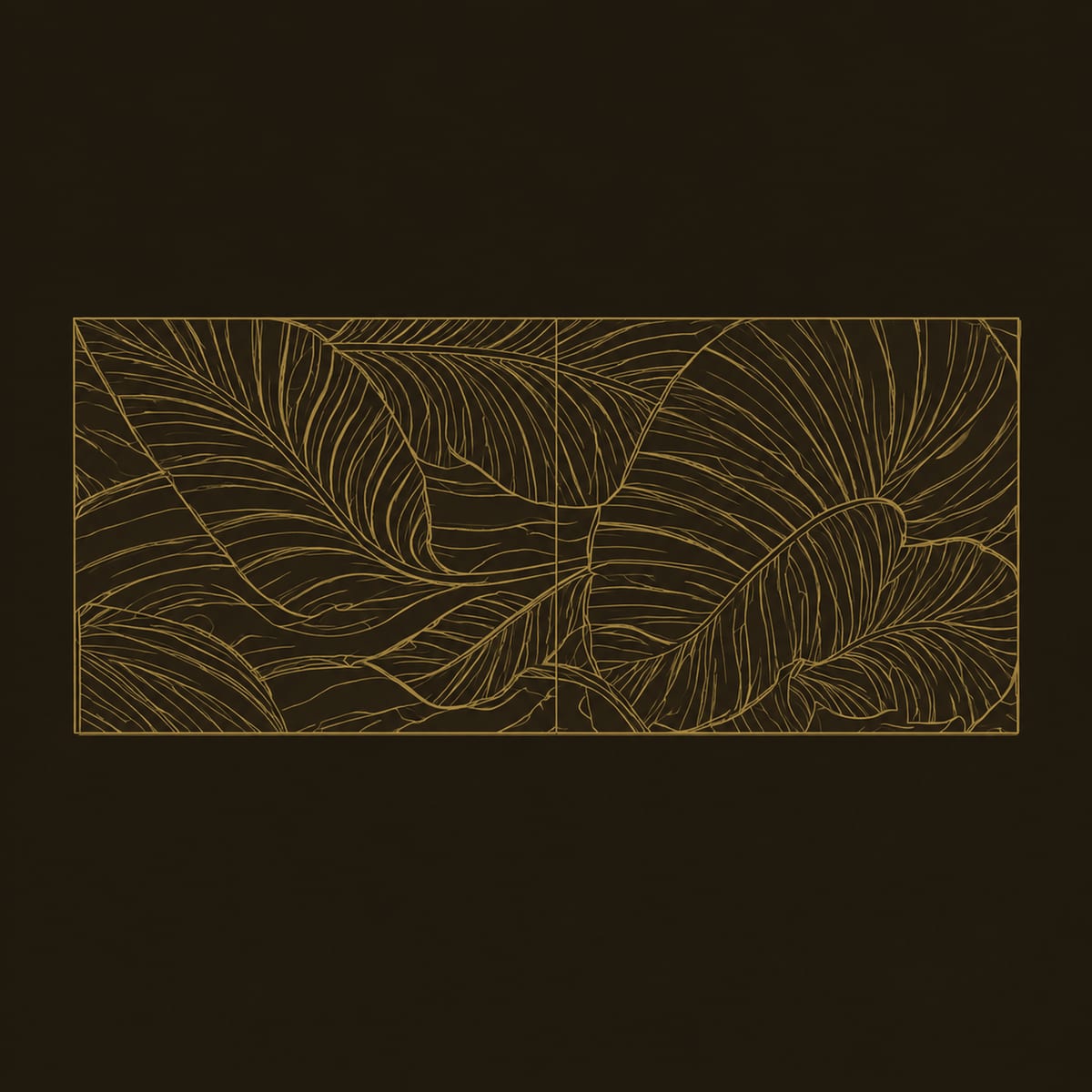 Botanical Wall Art With Overlapping Carved Leaves In Deep Relief dimension diagram
