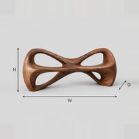 Bow Tie Bench With Two Large Open Loops And Sculpted Frame dimension diagram with width, height and depth