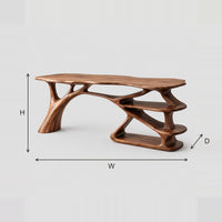 Branch Leg Writing Desk With Stacked Open Shelves dimension diagram with width, height and depth
