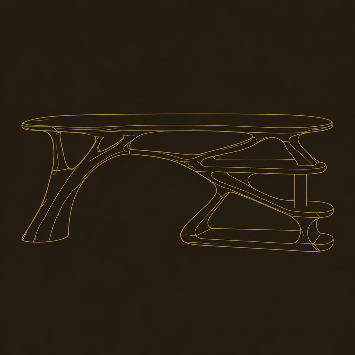 Branch Leg Writing Desk With Stacked Open Shelves dimension diagram