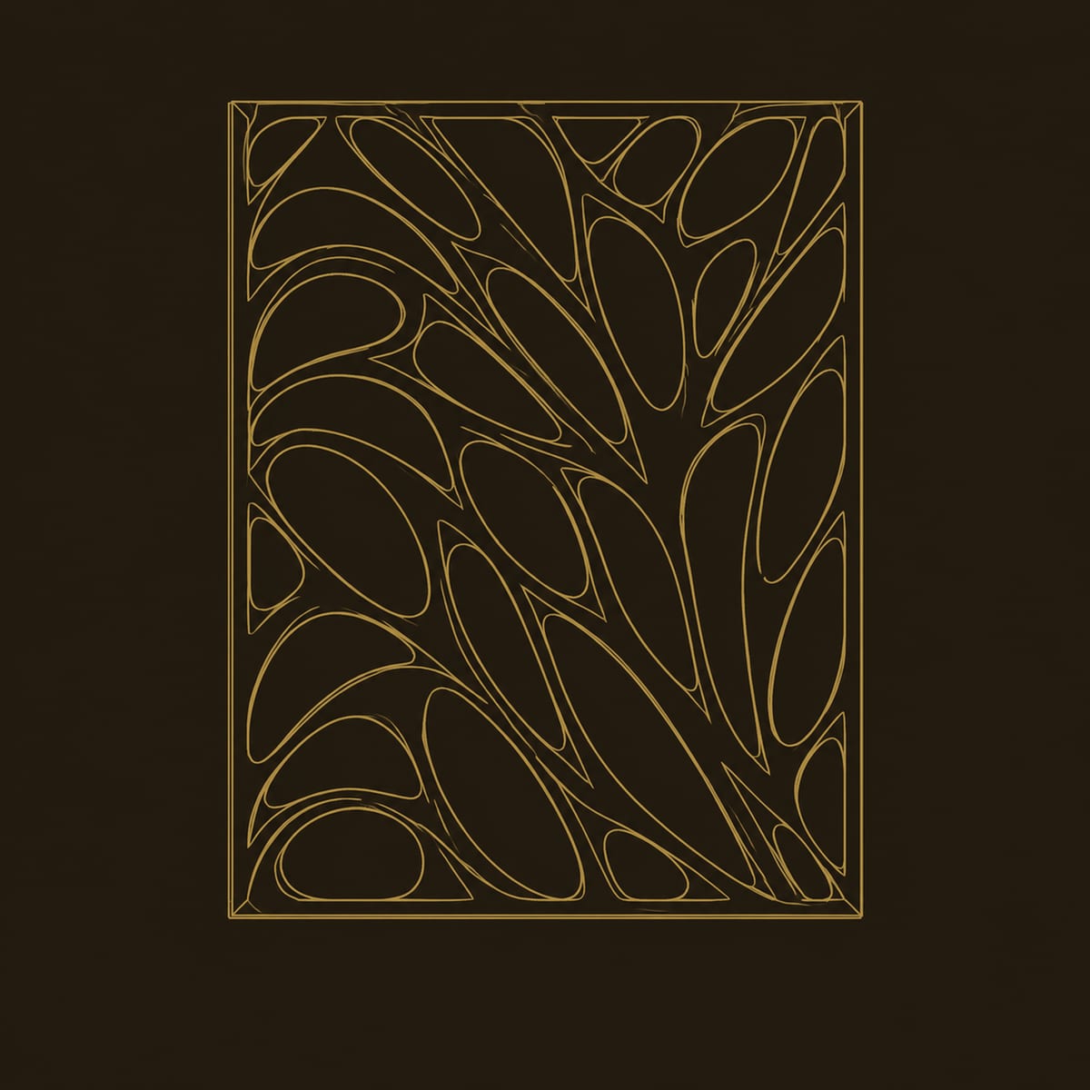 Branch Pattern Room Divider With Open Sculpted Cutouts dimension diagram