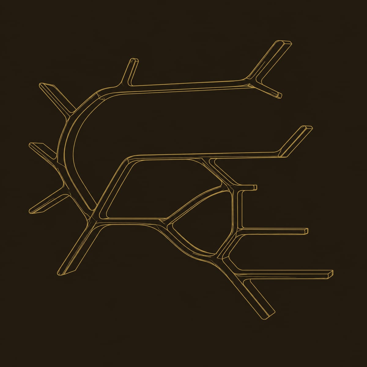 Branching Tree Limb Wall Shelves With Forked Open Levels dimension diagram