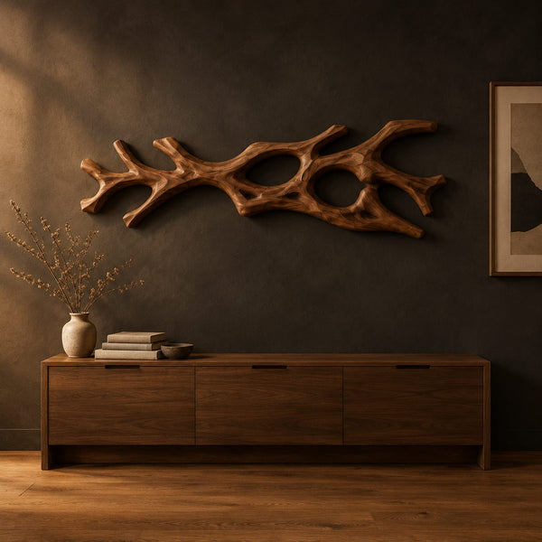Branching Wall Sconce With Open Cutouts And Warm Back Glow