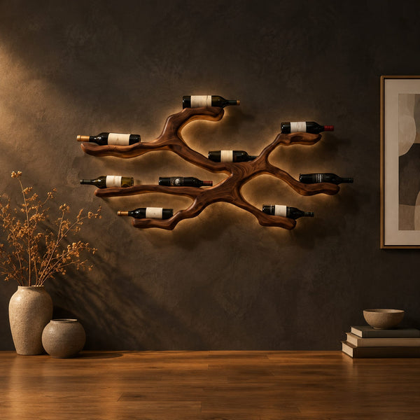 Branching Wine Bottle Holder With Cradles At Each Branch Tip