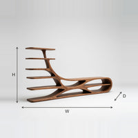 Branchwing TV Stand, Floating Shelves on a Carved Base dimension diagram with height, width and depth