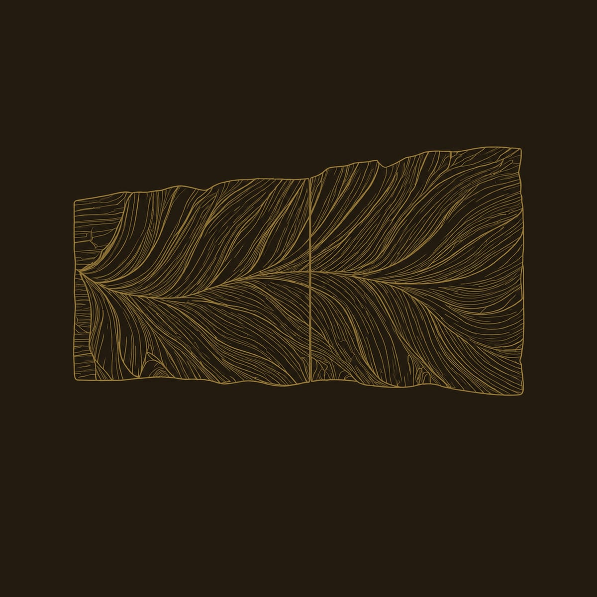 Carved Feather Leaf Wall Art Panel With Flowing Veins dimension diagram