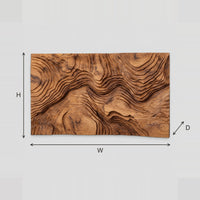 Carved Grain Contour Wall Art With Deep Flowing Ridges dimension diagram with width and height
