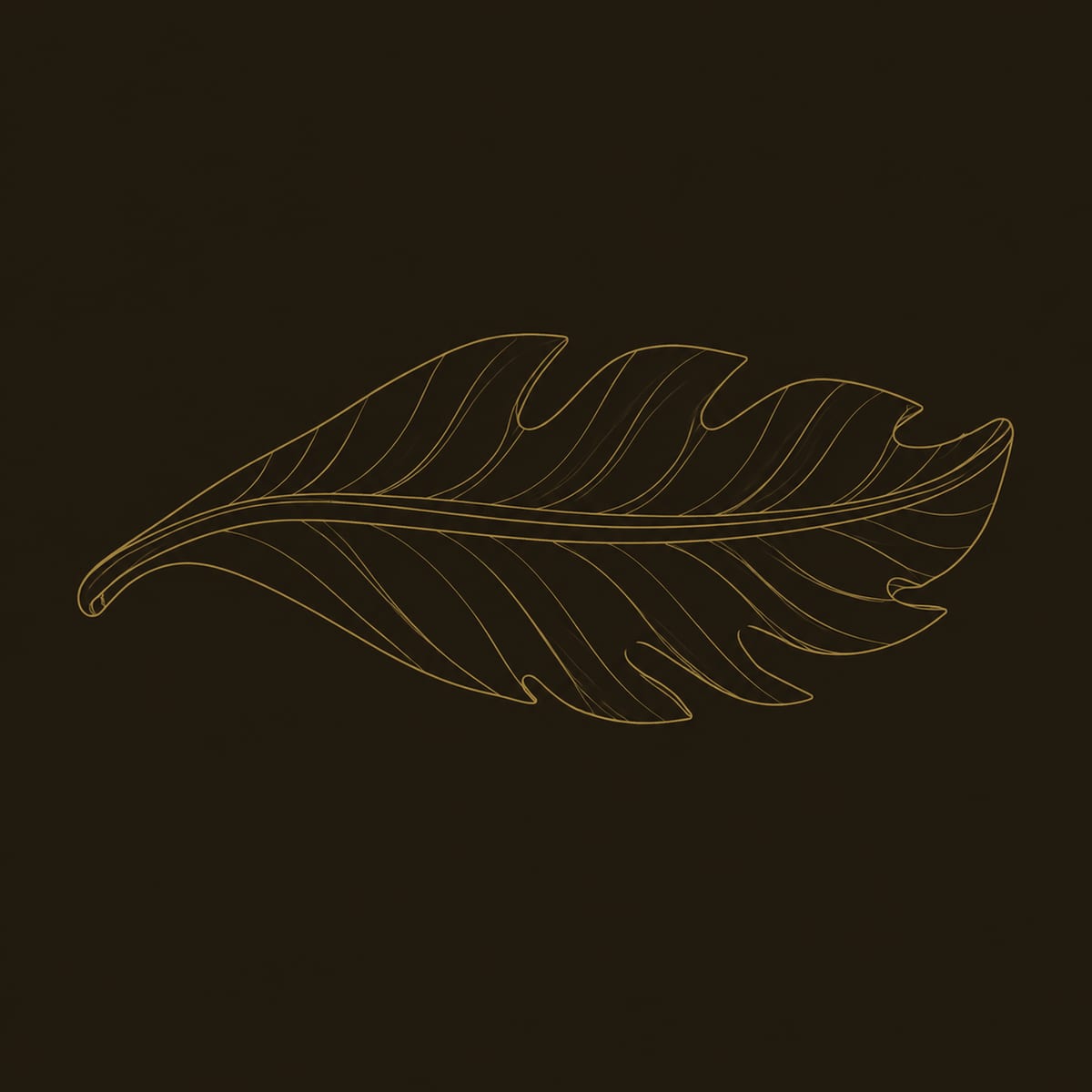 Carved Leaf Wall Art With Notched Lobes And Raised Veins dimension diagram