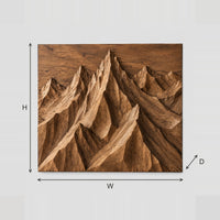 Carved Mountain Peak Wall Art With Deep Relief Ridges dimension diagram with width and height