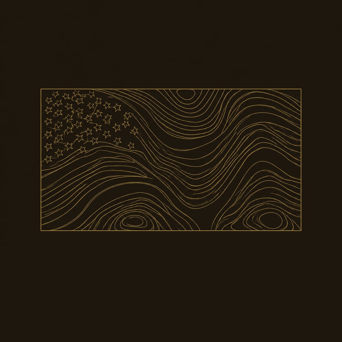 Carved Star Field Wall Art With Rippling Wave Stripes dimension diagram