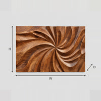 Carved Swirl Wall Art Panel With Deep Relief Ridges dimension diagram with width and height