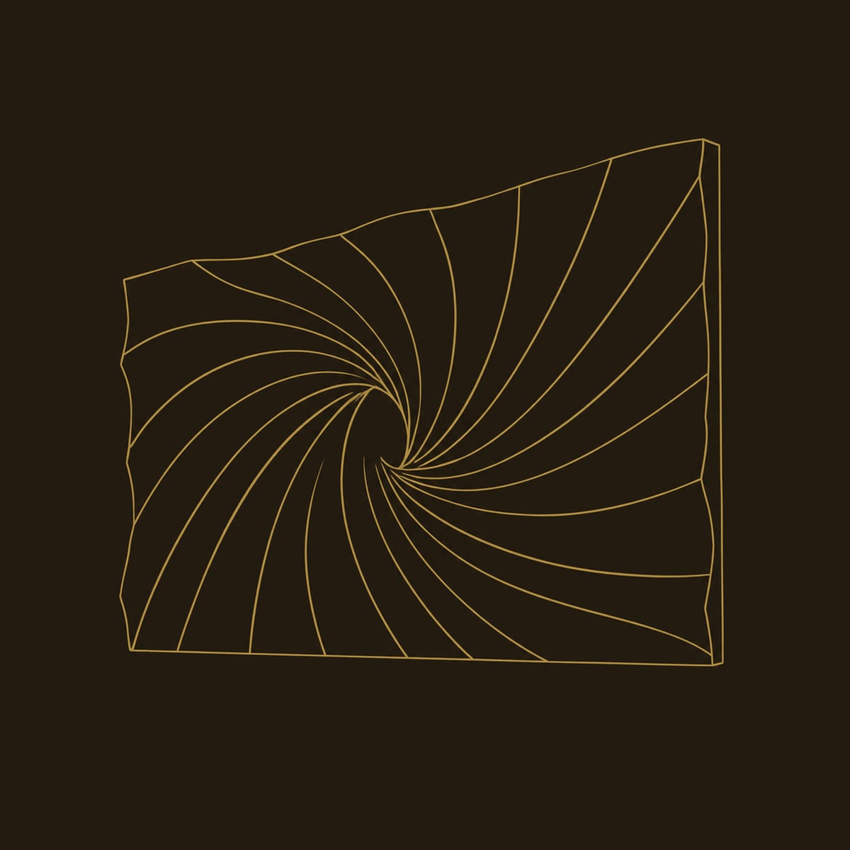 Carved Swirl Wood Wall Art With Layered Ridge Relief dimension diagram