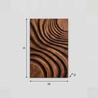 Carved Wall Art Panel With Layered Sweeping Grooves dimension diagram with width and height