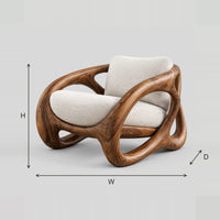 Chunky Looped Frame Chair With Oval Openings dimension diagram with width, height and depth