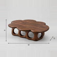 Cloud Coffee Table with Arched Ring Base dimension diagram with width, height and depth