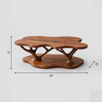 Cloud Shaped Coffee Table With Branching Tree Legs dimension diagram with width, height and depth
