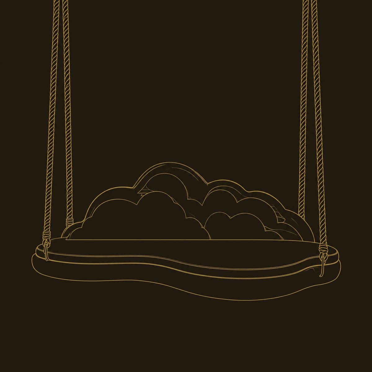 Cloud Shaped Swing With Scalloped Carved Back dimension diagram