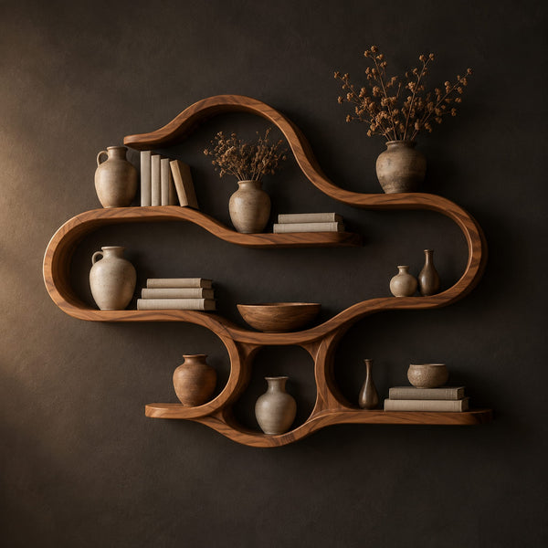 Cloud Shaped Wall Shelves With Soft Open Loops