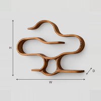 Cloud Shaped Wall Shelves With Soft Open Loops dimension diagram with width, height and depth