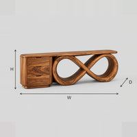 Console Table With Figure Eight Loop Base And Three Drawer Block dimension diagram with width, height and depth