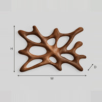 Coral Branch Wall Sconce With Open Cutouts And Halo Glow dimension diagram with width, height and depth