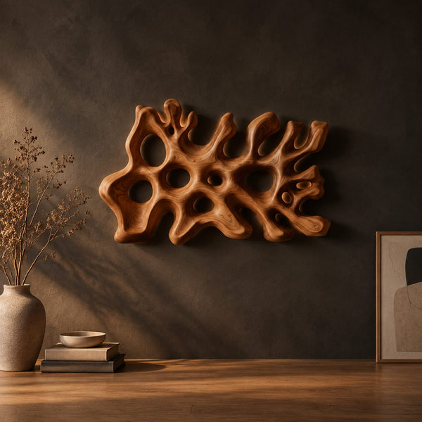 Coral Form Wall Sconce With Pierced Openings And Warm Glow