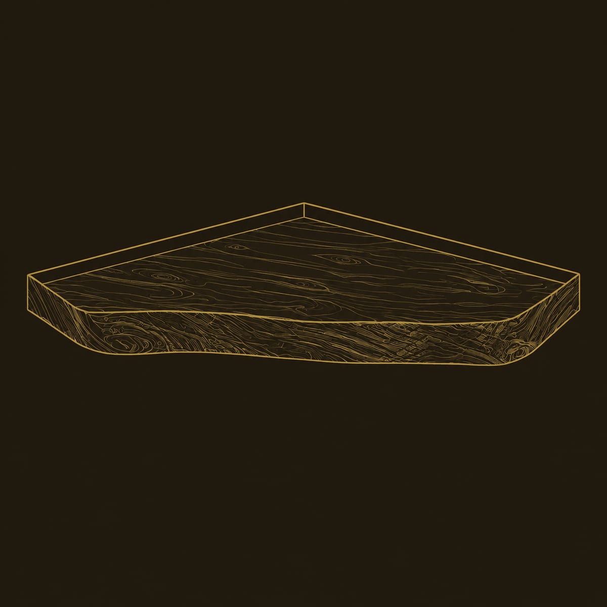 Corner Live Edge Slab Bathroom Vanity, Open Below | Burlholt