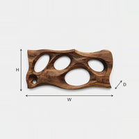 Cutout Slab Wall Art with Three Carved Oval Openings dimension diagram with height, width and depth