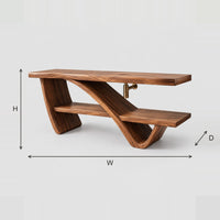Diagonal Support Bathroom Vanity With Offset Shelf And Slab Top dimension diagram with width, height and depth