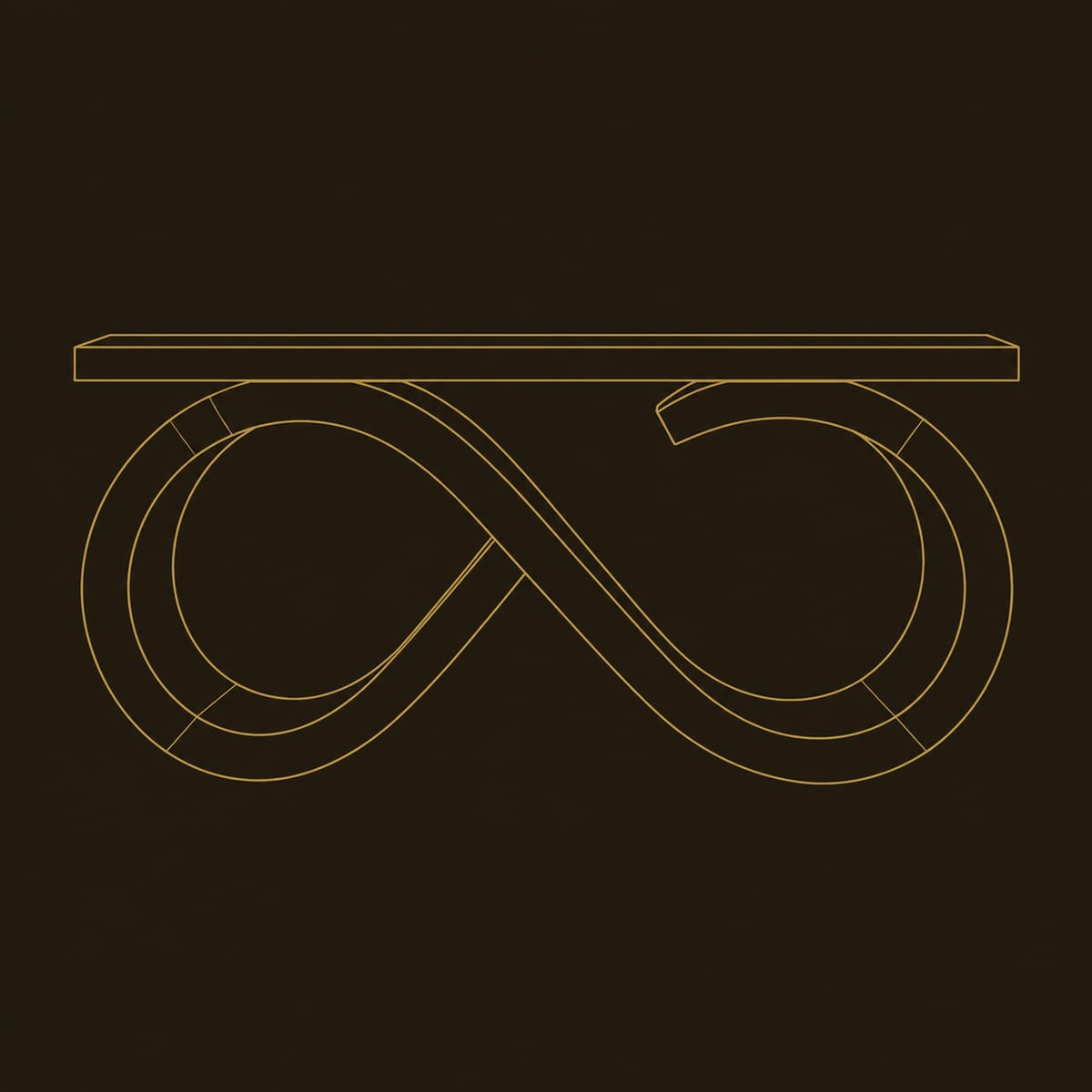 Figure Eight Loop Console Table With Wide Plank Top dimension diagram